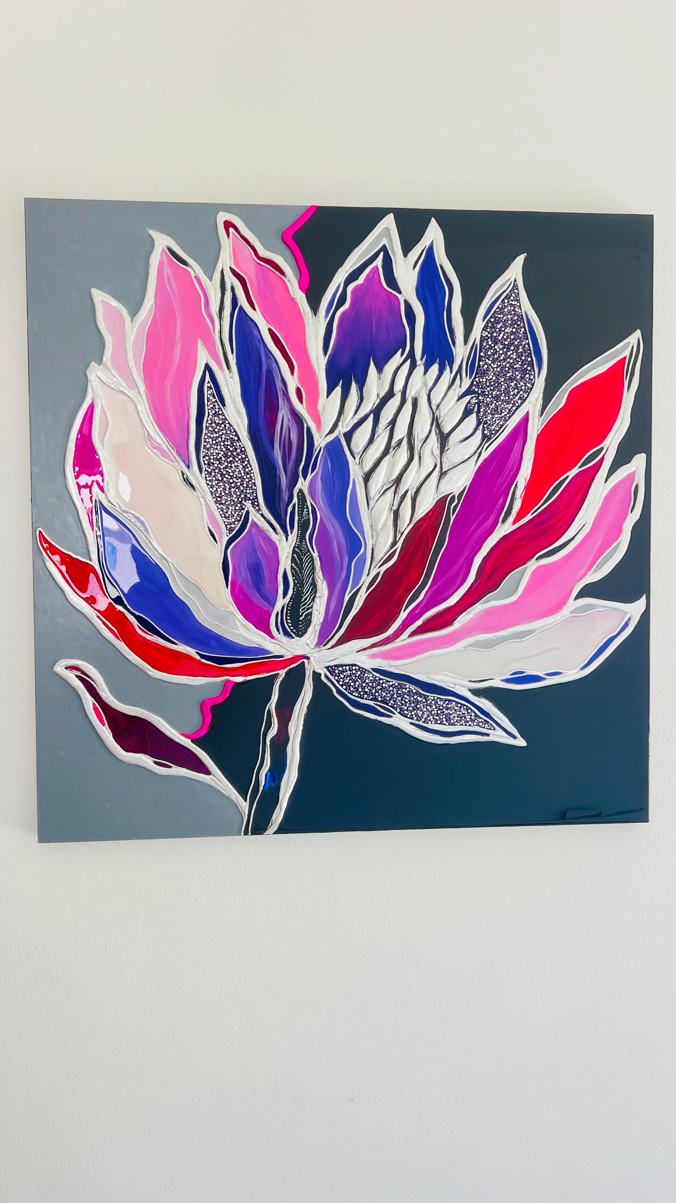 Discover true splendour and sophistication with this luxurious painting.
 This textured artwork will transport you to a world of elegance and harmony. 

Enjoy the elegant colour tone of the abstract flower! 