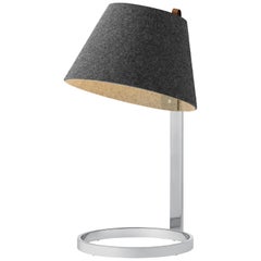 Lana Small Table Lamp in Charcoal and Grey with Chrome Base by Pablo Designs