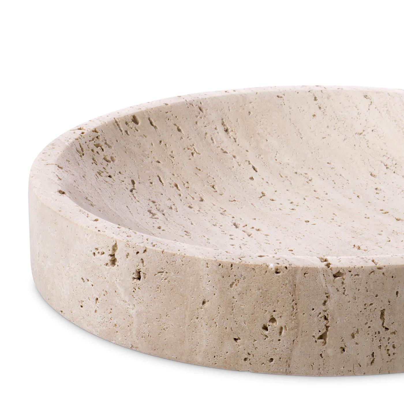 Hand-Crafted Lana Travertine Bowl For Sale