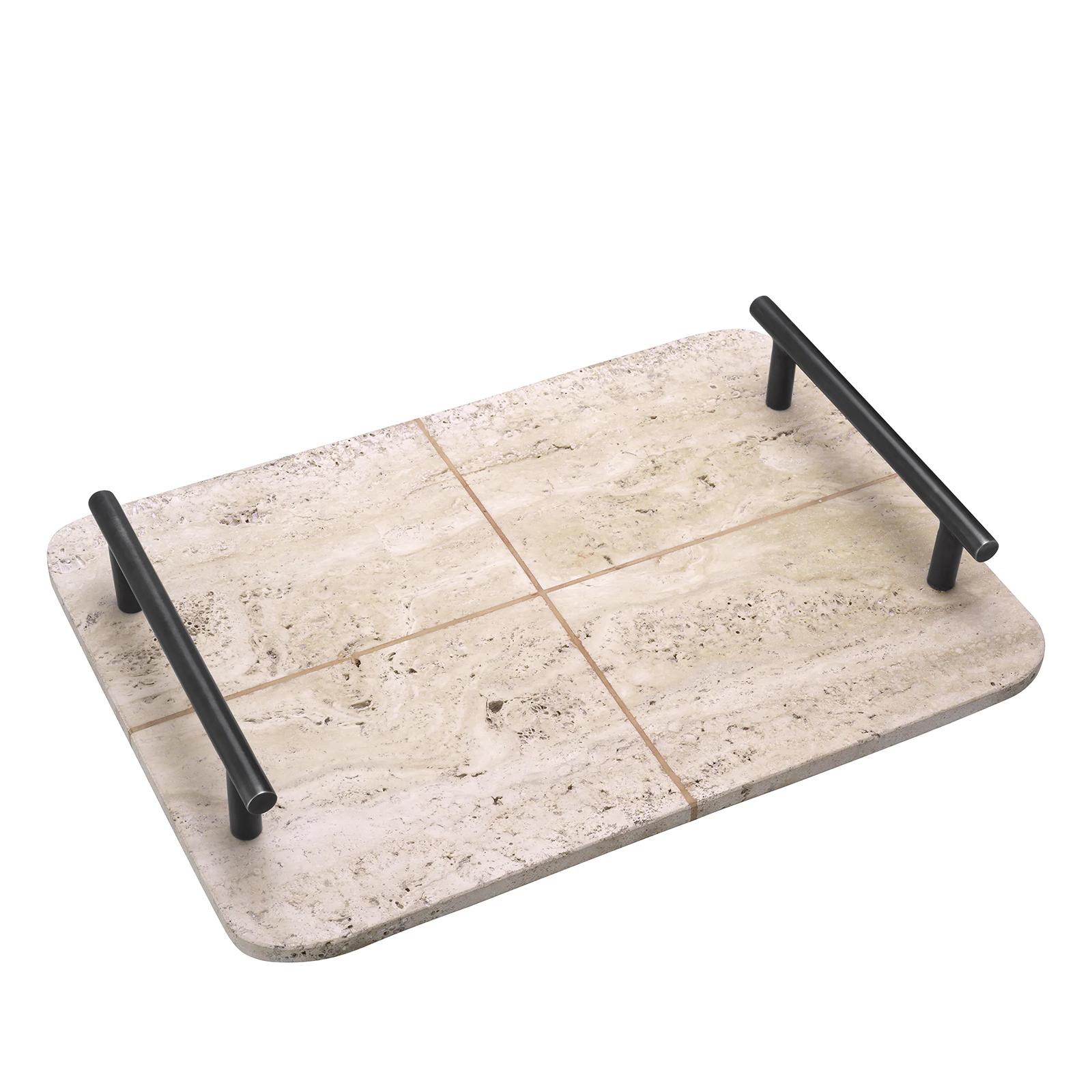 Indian Lana Travertine Tray For Sale