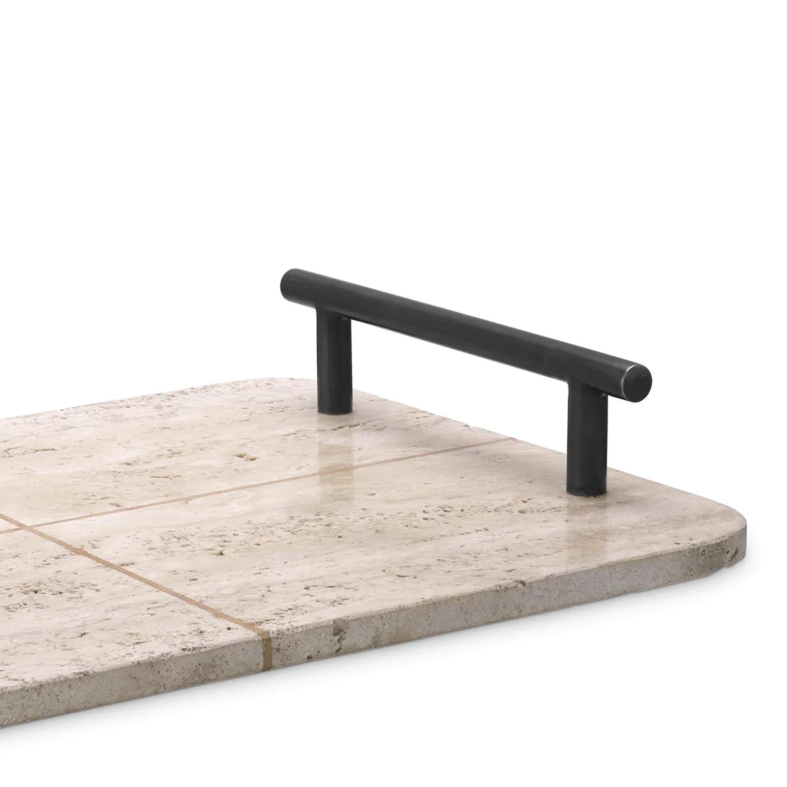 Lana Travertine Tray In New Condition For Sale In Paris, FR