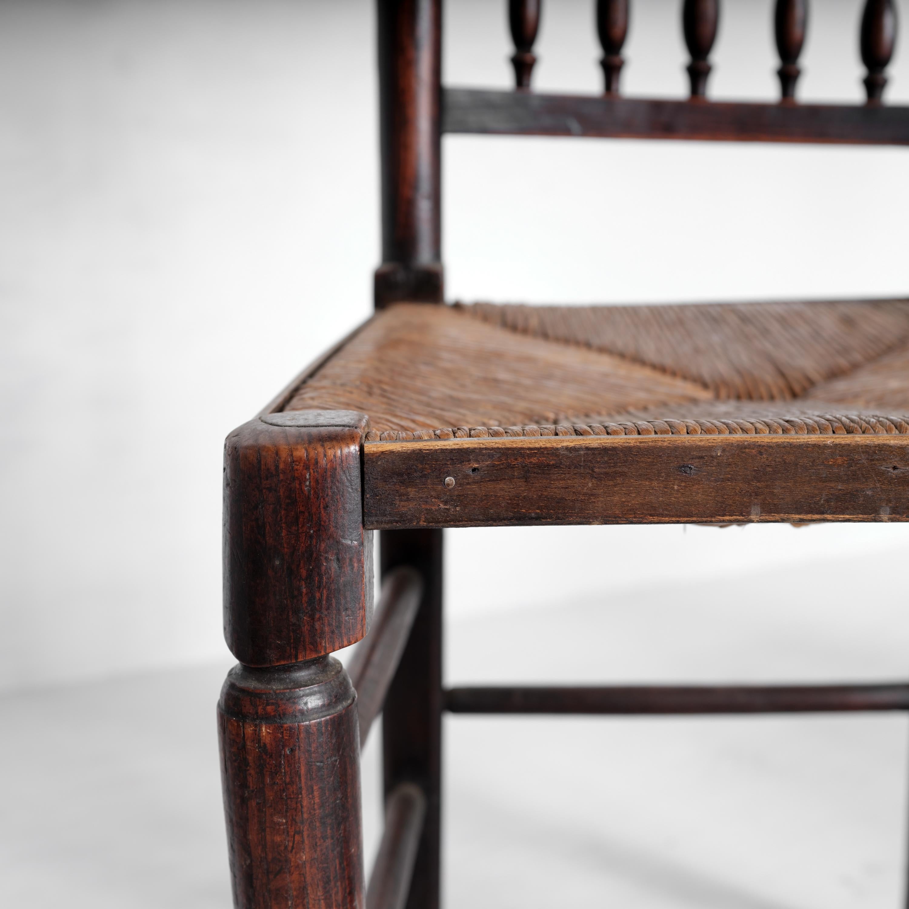 Lancashire Spindle Back Farmhouse Chairs, Circa 1870-1880, Set of 6 8