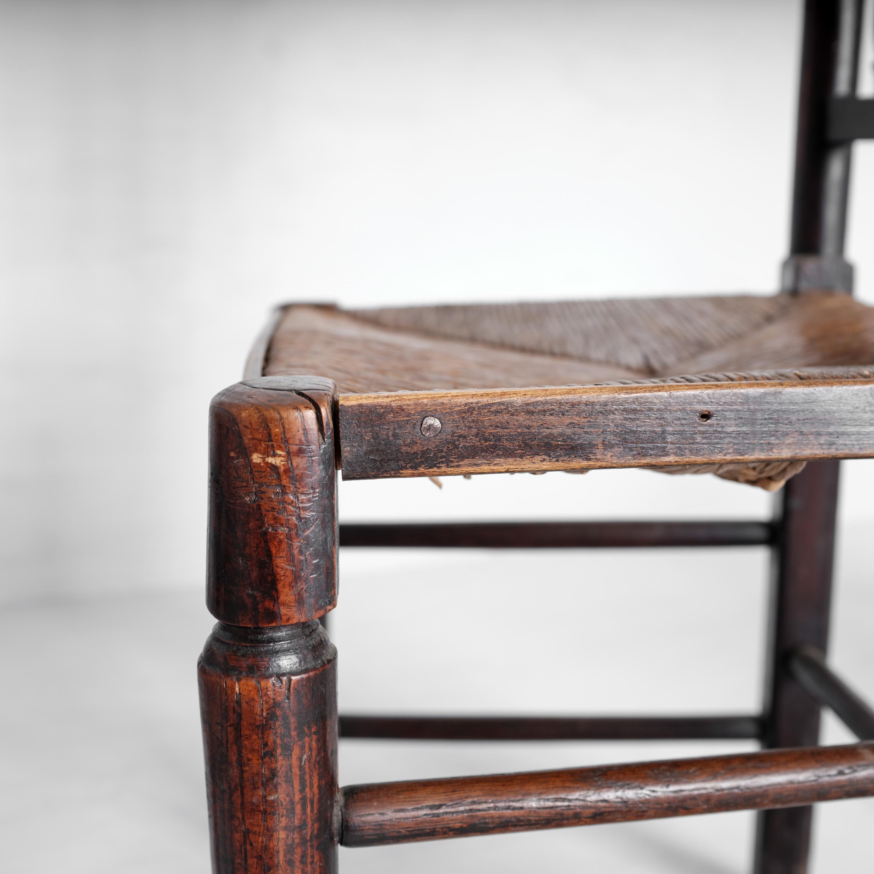 Lancashire Spindle Back Farmhouse Chairs, Circa 1870-1880, Set of 6 9