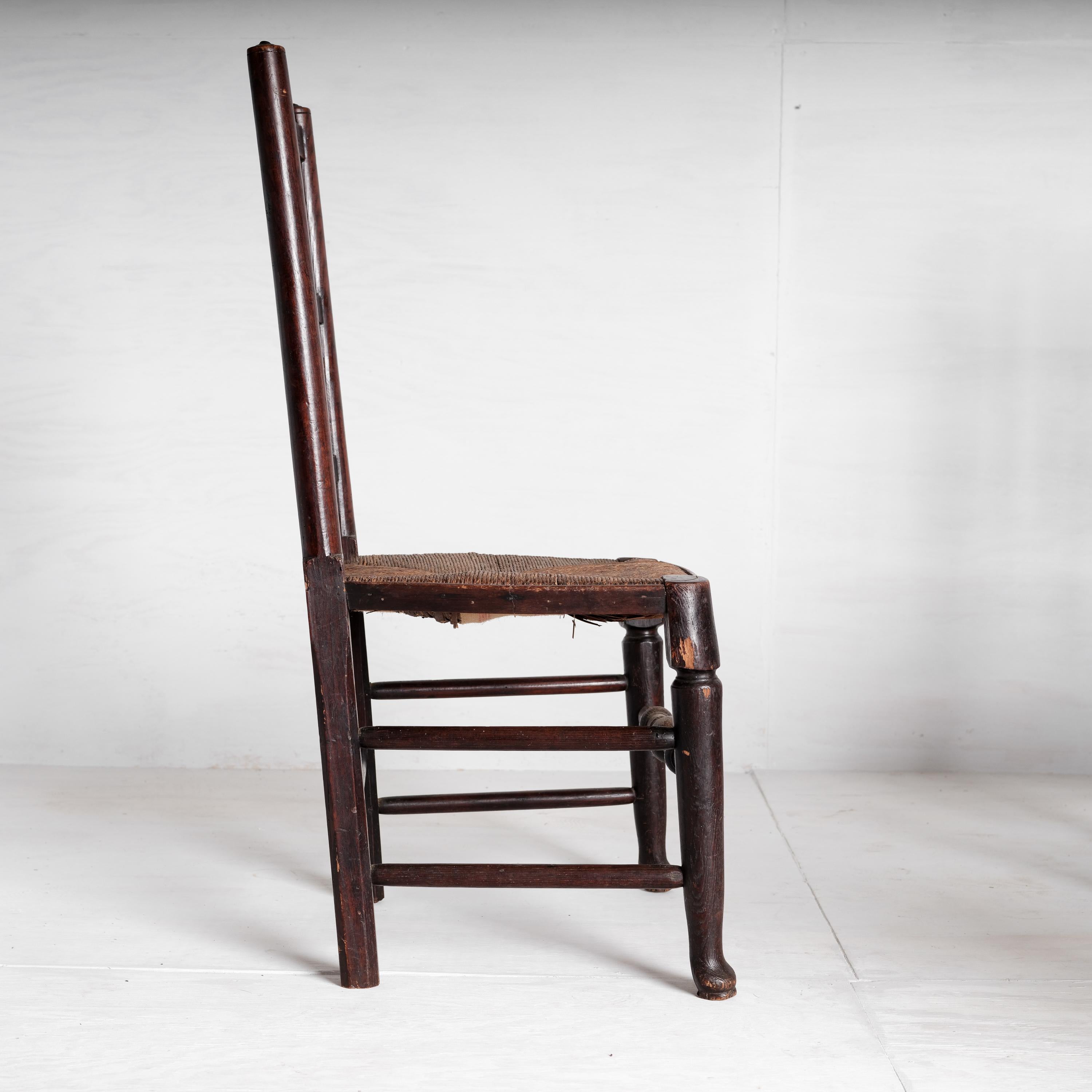 Sedie da fattoria con schienale a fuso Lancashire, circa 1870-1880, set di 6 pezzi in vendita 1