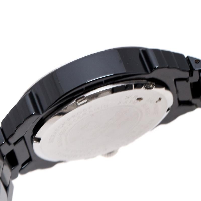 Contemporary Lancaster Black Ceramic Stainless Steel Ref.0285 Women's Wristwatch 39 mm
