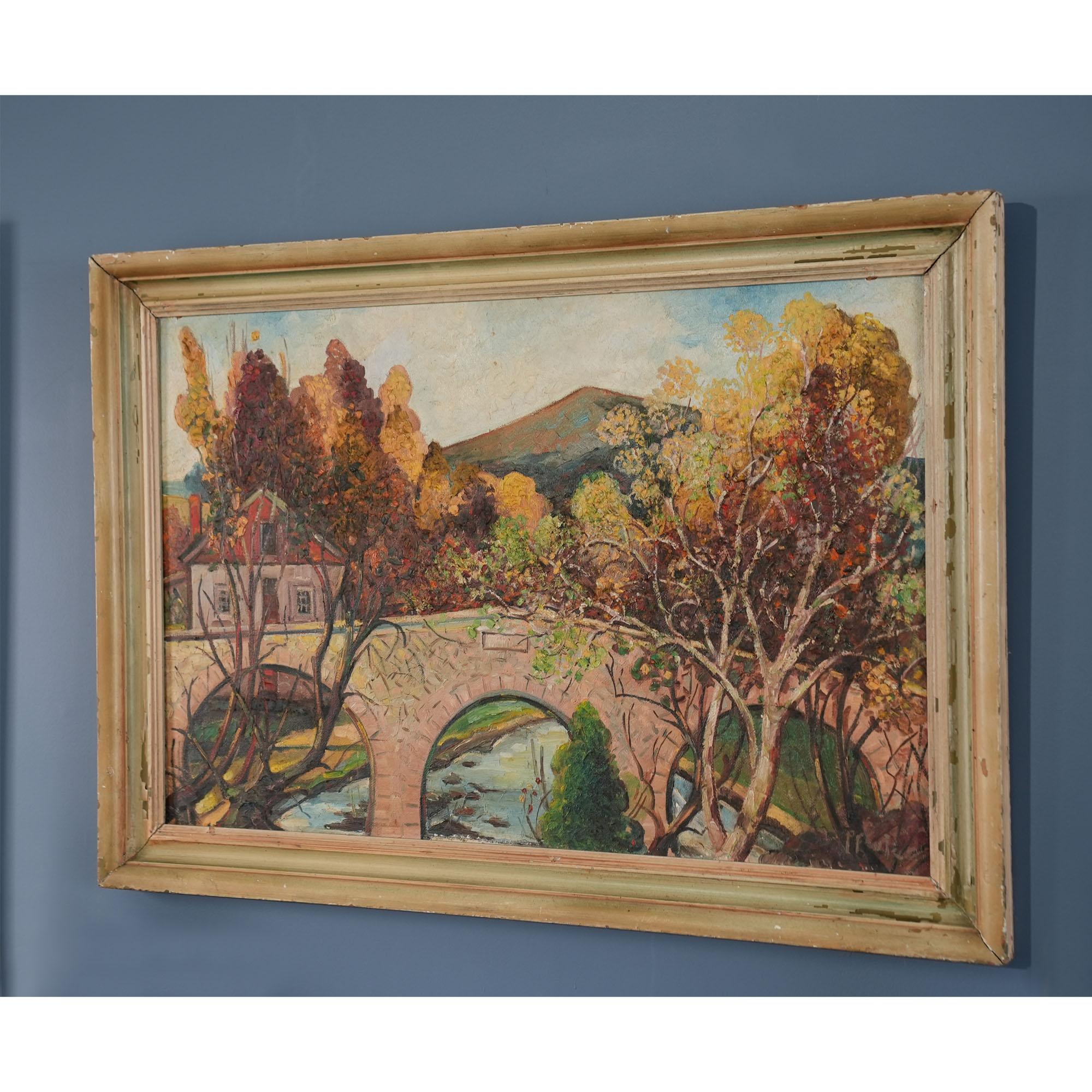 Puente de Lancaster Pintura al óleo original Hecho a mano en venta