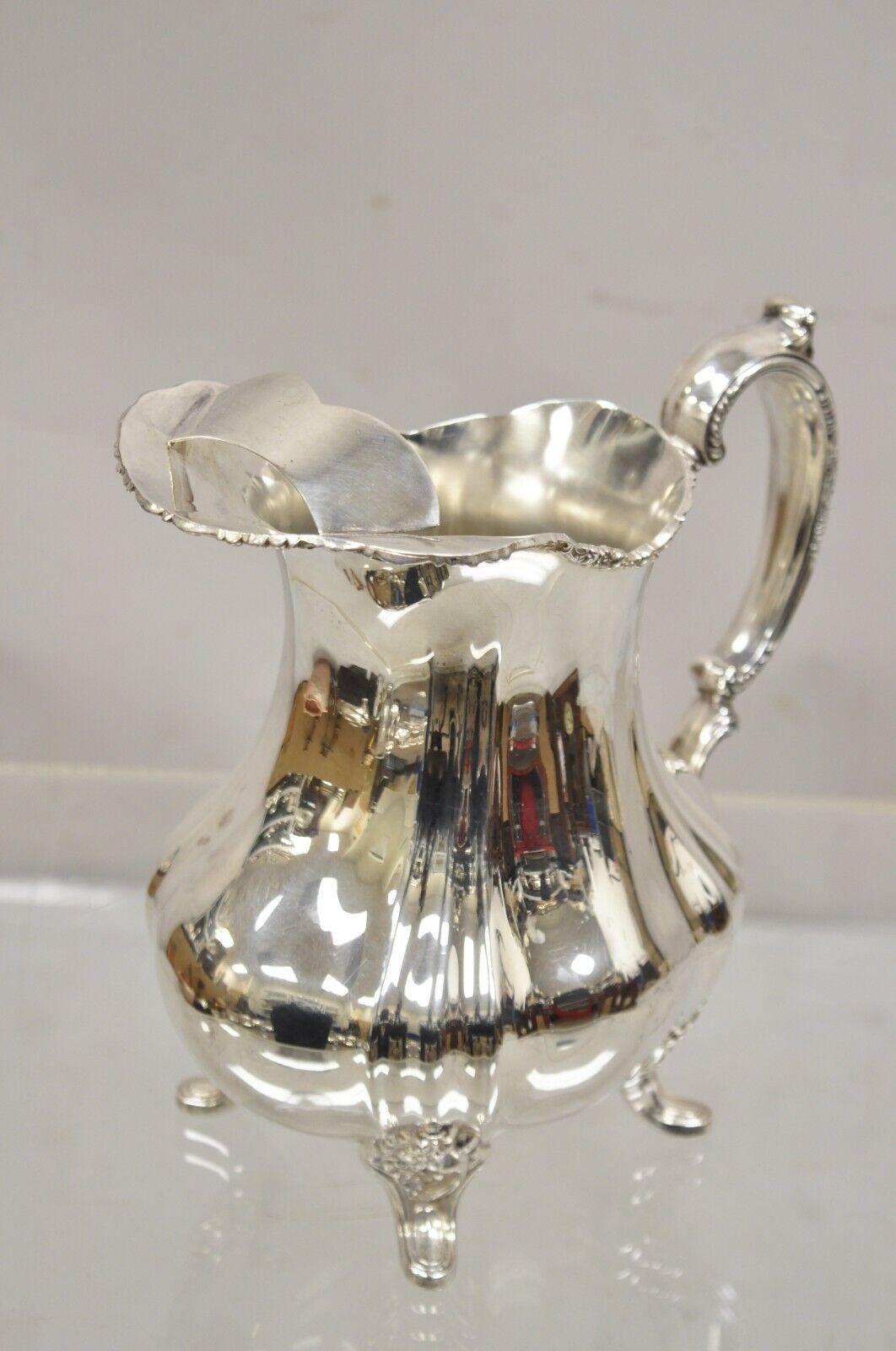 Lancaster Rose by Poole 401A EPCA Silver Plated Water Pitcher For Sale 4