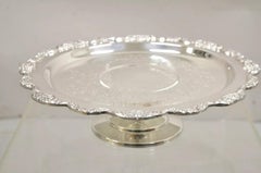 Lancaster Rose EPCA Silverplate by Poole 436 Footed Silver Plated Cake Stand