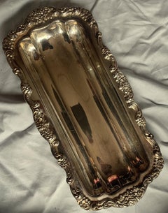 Lancaster Rose EPCA Silverplate by Poole Celery/Bread Serving Dish/Bowl #440