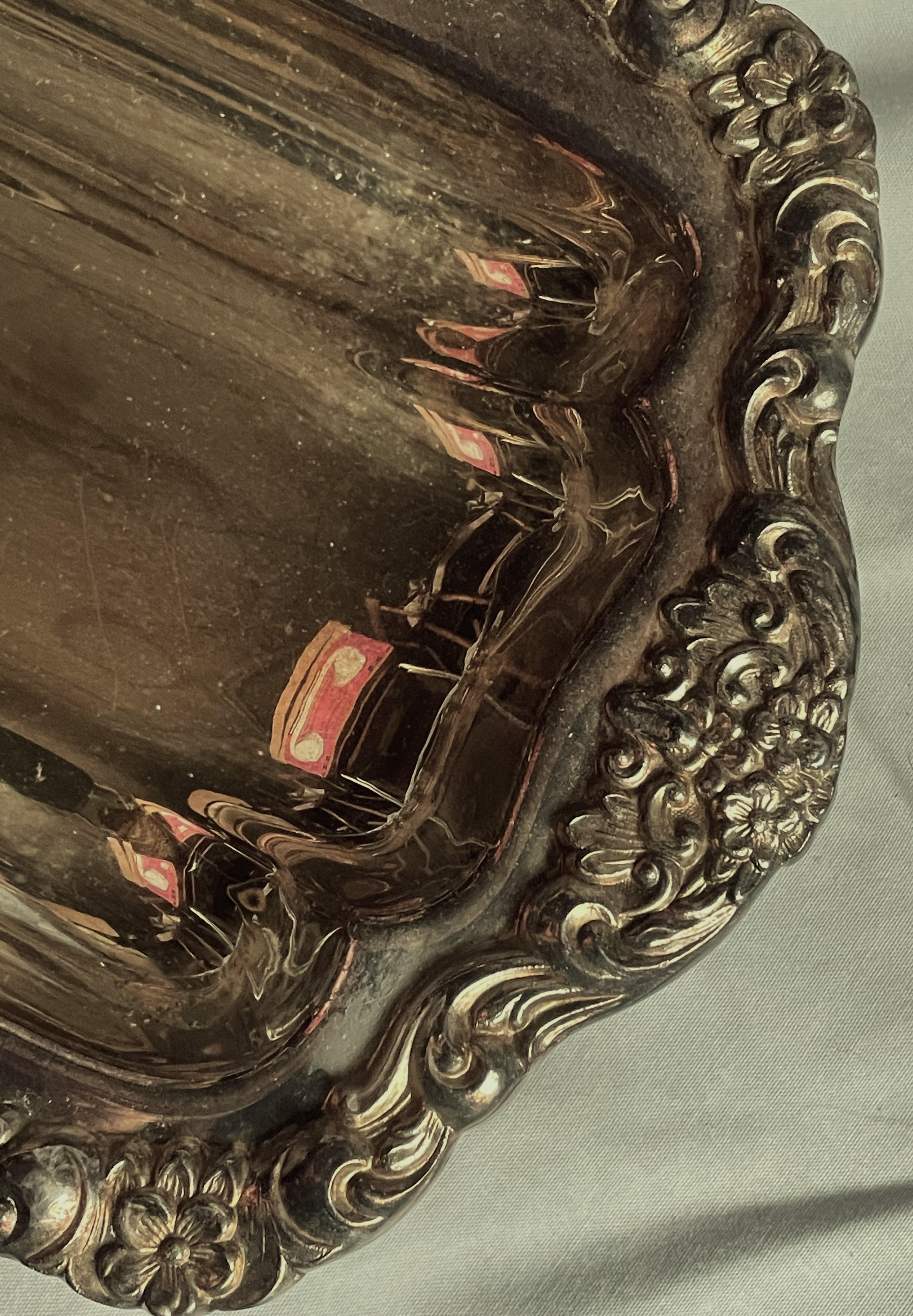 Américain Plat de service/bol n°440 Lancaster Rose EPCA Silverplate par Poole Celery/Bread en vente