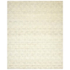 Lance, Contemporary Modern Hand Knotted Area Rug, Nt.Beige