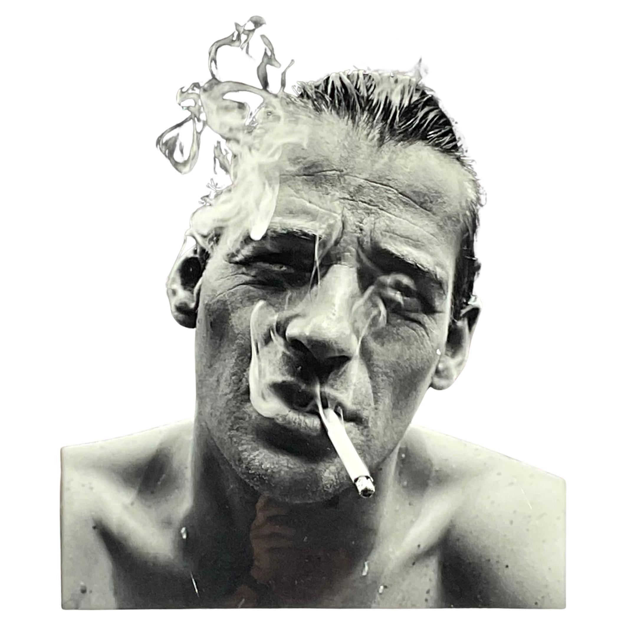 Portrait photographique en noir et blanc des années 1980 de Lance Evans, intitulé 