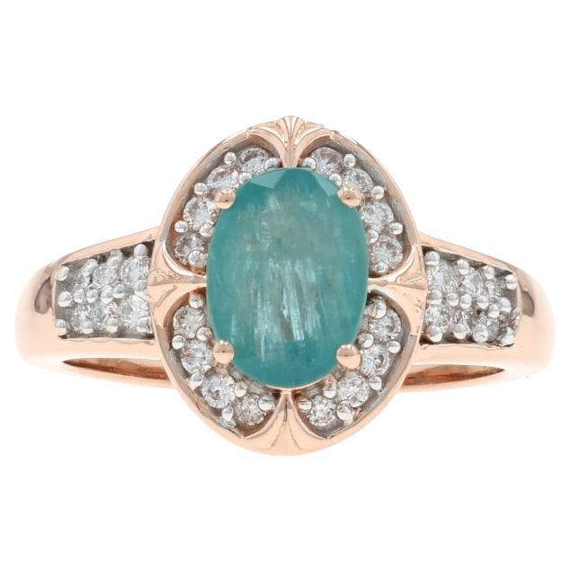 Lance Fischer Grandidierite Diamond Halo Ring - Rose Gold 14k Oval 1.87ctw