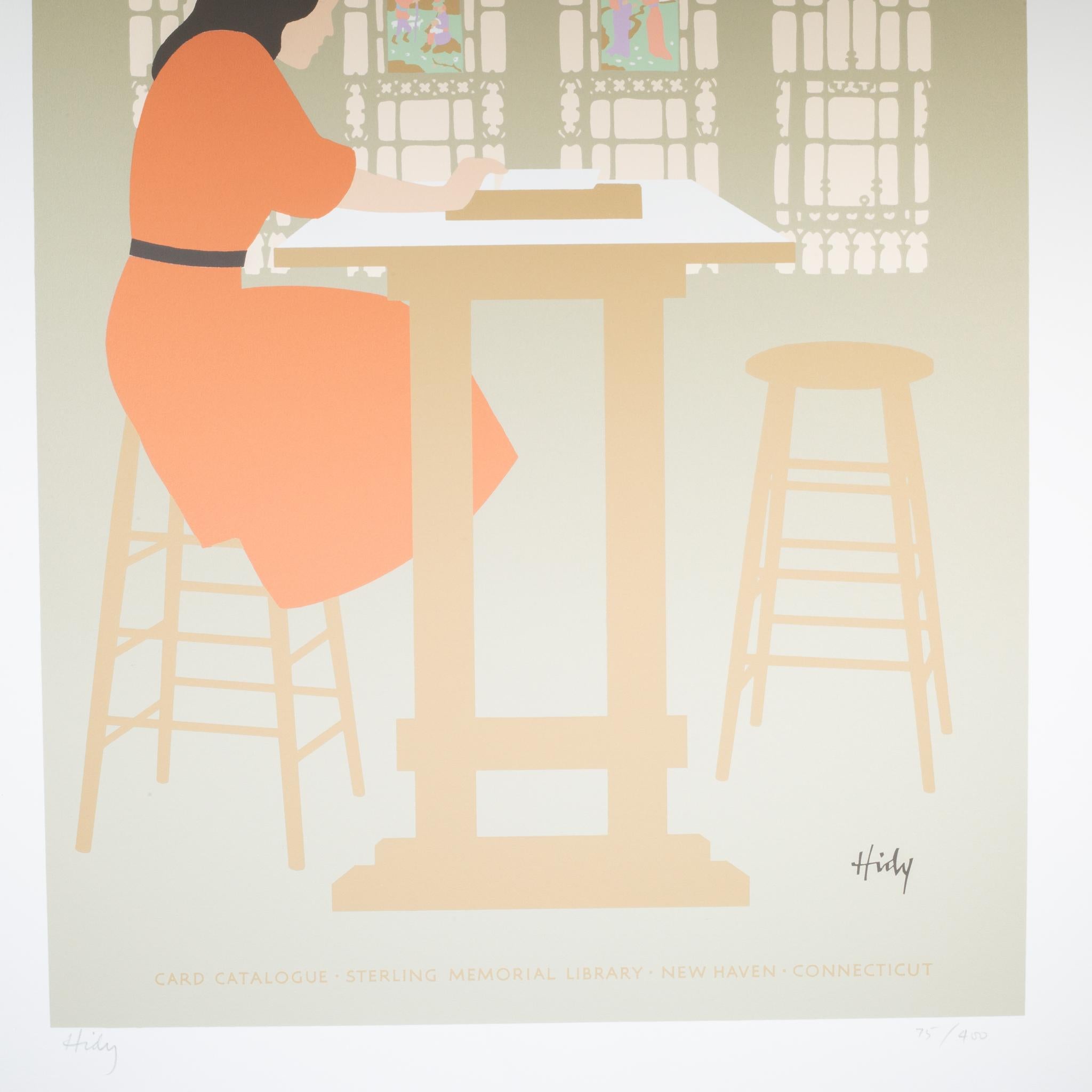 Lance Hidy, Yale, Kartenkatalog, Sterling Memorial Library Poster, ca. 1986 (Moderne) im Angebot