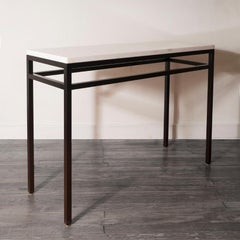 Lance Thompson Marble/Stone Top Console with Solid Blackened Steel Base Made to