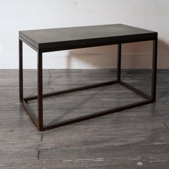 Beistelltische aus massivem geschwärztem Stahl mit belgischem Blaustein von Lance Thompson, Paar