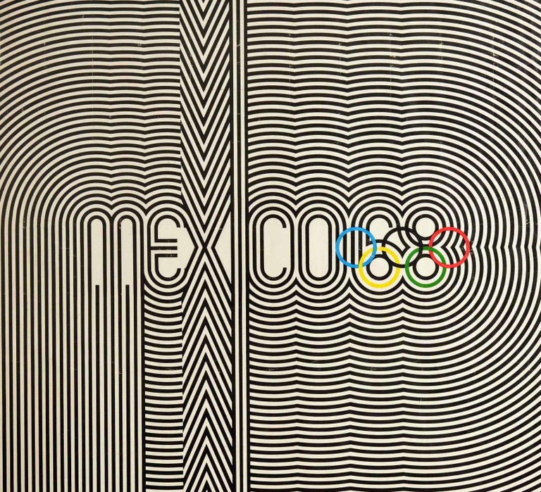 Lance Wyman - Original Vintage Sport Poster Mexico 68 Olympic Games Graphic  Design Lines Logo For Sale at 1stDibs