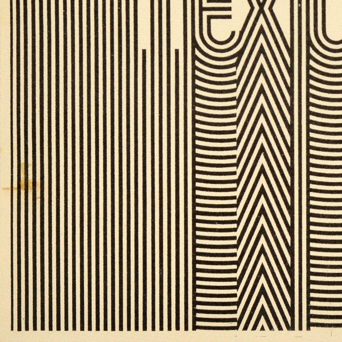 Póster deportivo vintage original Juegos Olímpicos de México 1968 Logotipo Lance Wyman Design 2