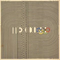 Affiche de sport originale des Jeux olympiques du Mexique de 1968 avec le logo de Lance Wyman