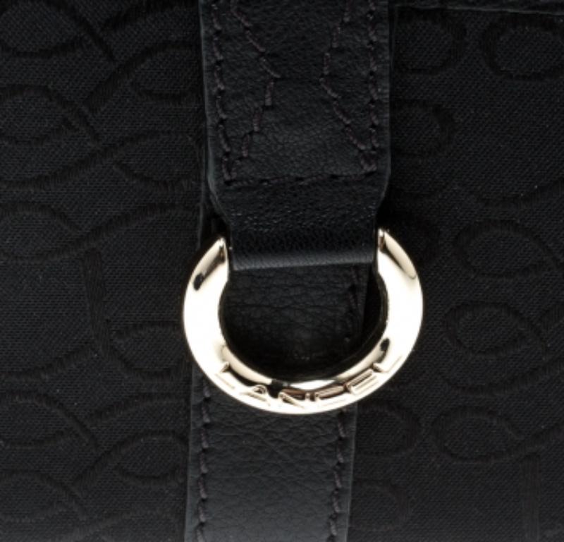 Portafoglio Lancel in tela nera in vendita 5