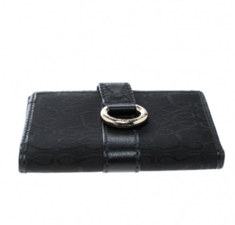 Portafoglio Lancel in tela nera in vendita 2