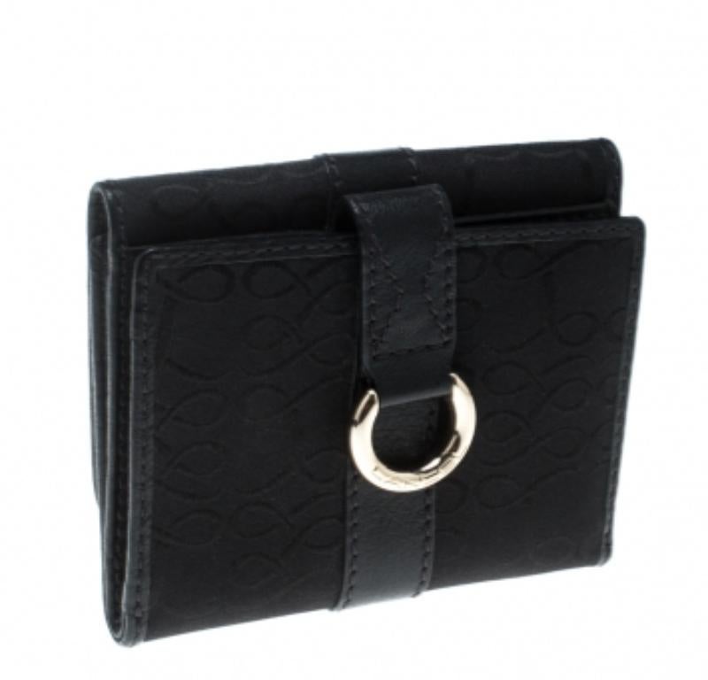 Portafoglio Lancel in tela nera in vendita 4