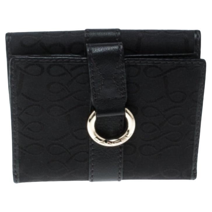 Lancel Black Canvas French Wallet