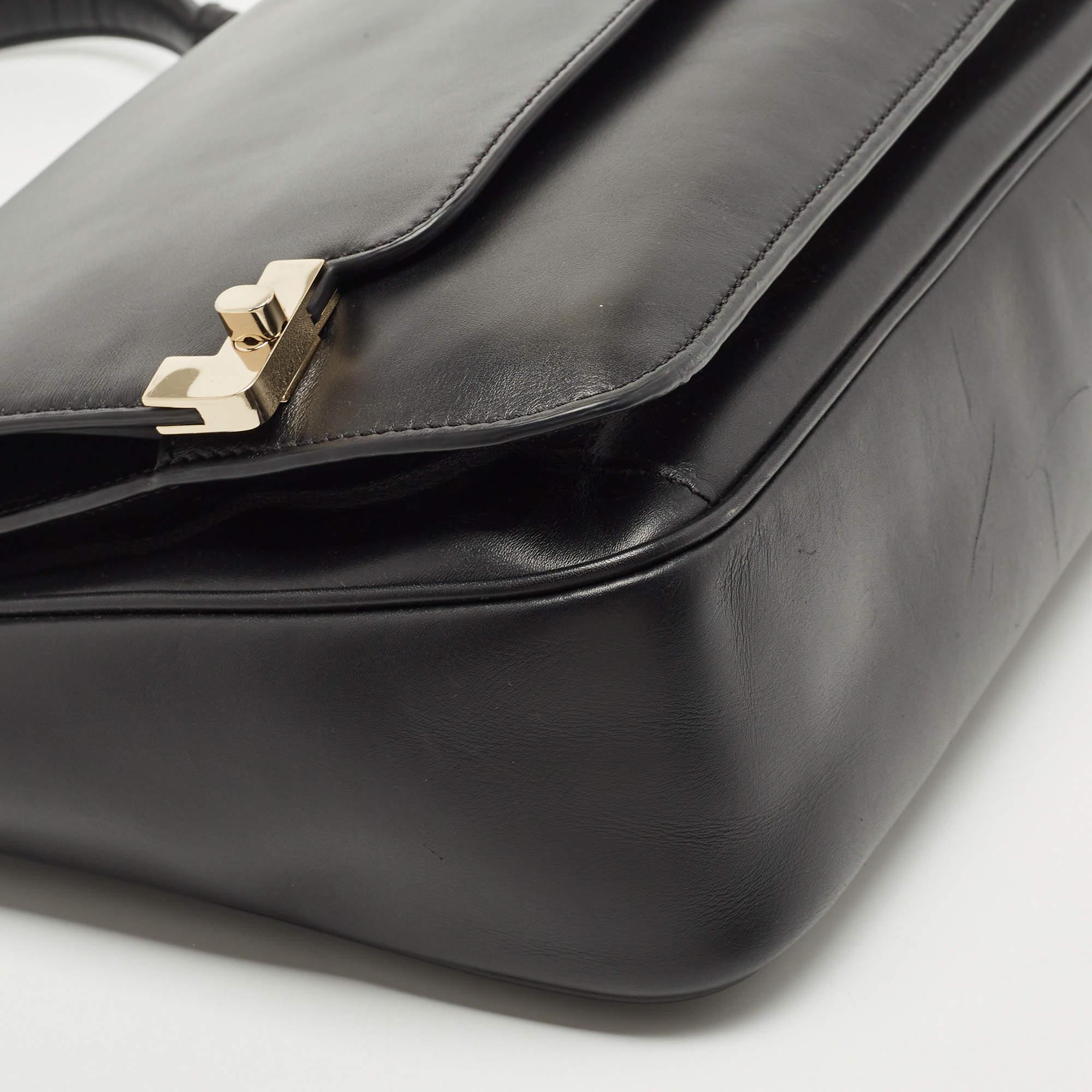 Lancel Black Leather L De Lancel Top Handle Bag 2