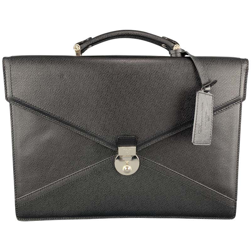 GOLDPFEIL Solid Burgundy Leather Mini Briefcase Clutch Bag at 1stDibs