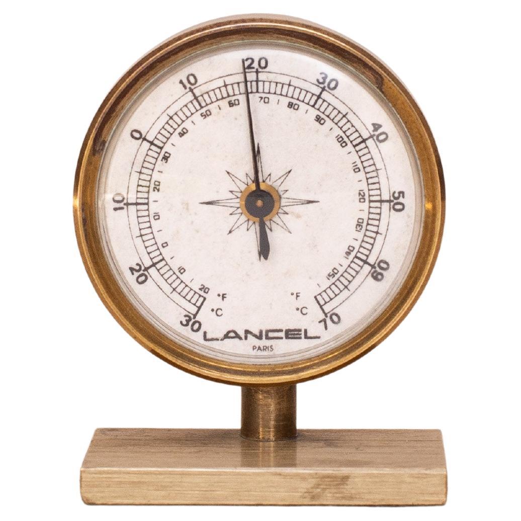 LANCEL brass desk thermometer - Celsius and Fahrenheit - France 1960s