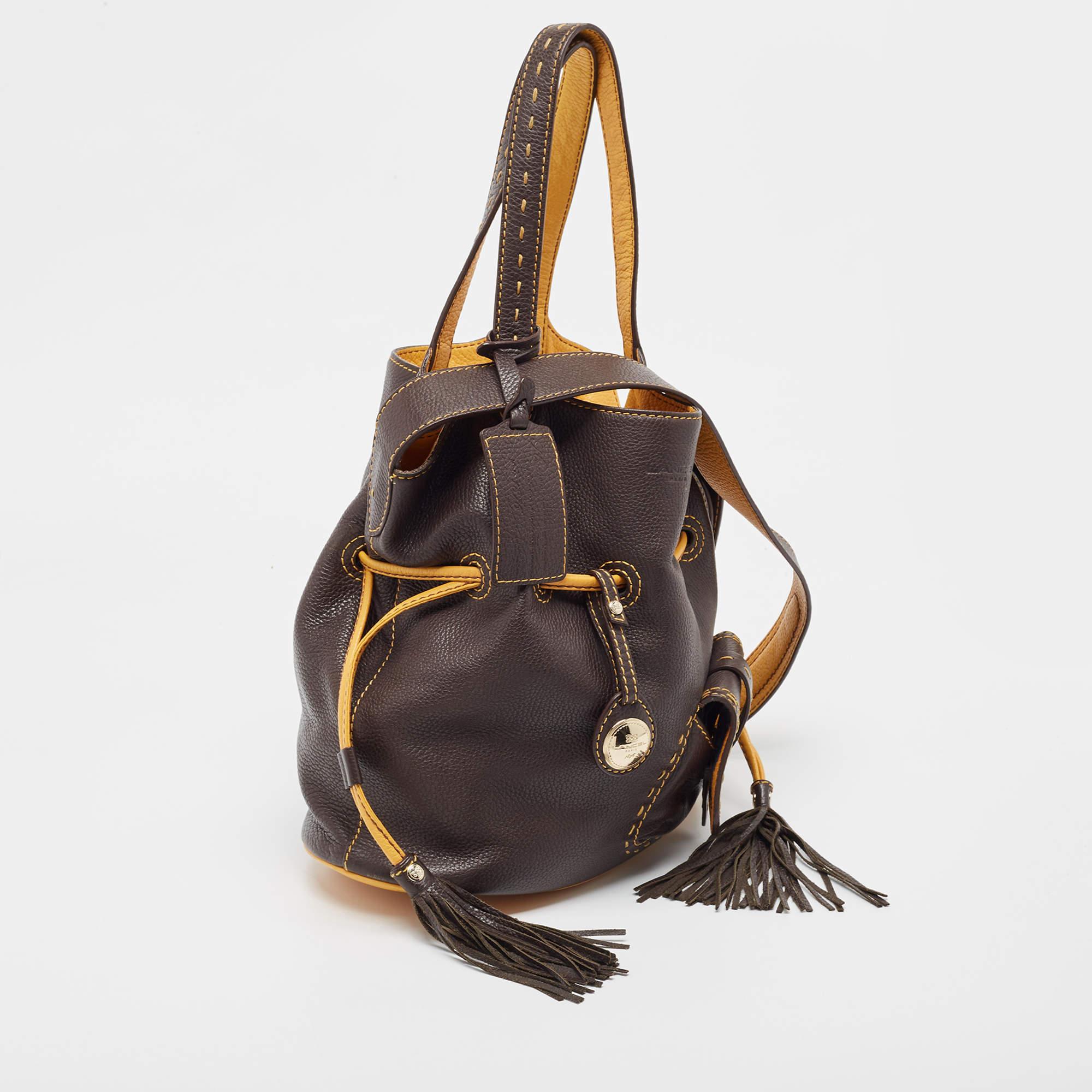Lancel Brown Leather Premiere Flirt Bucket Bag In Excellent Condition In Dubai, Al Qouz 2