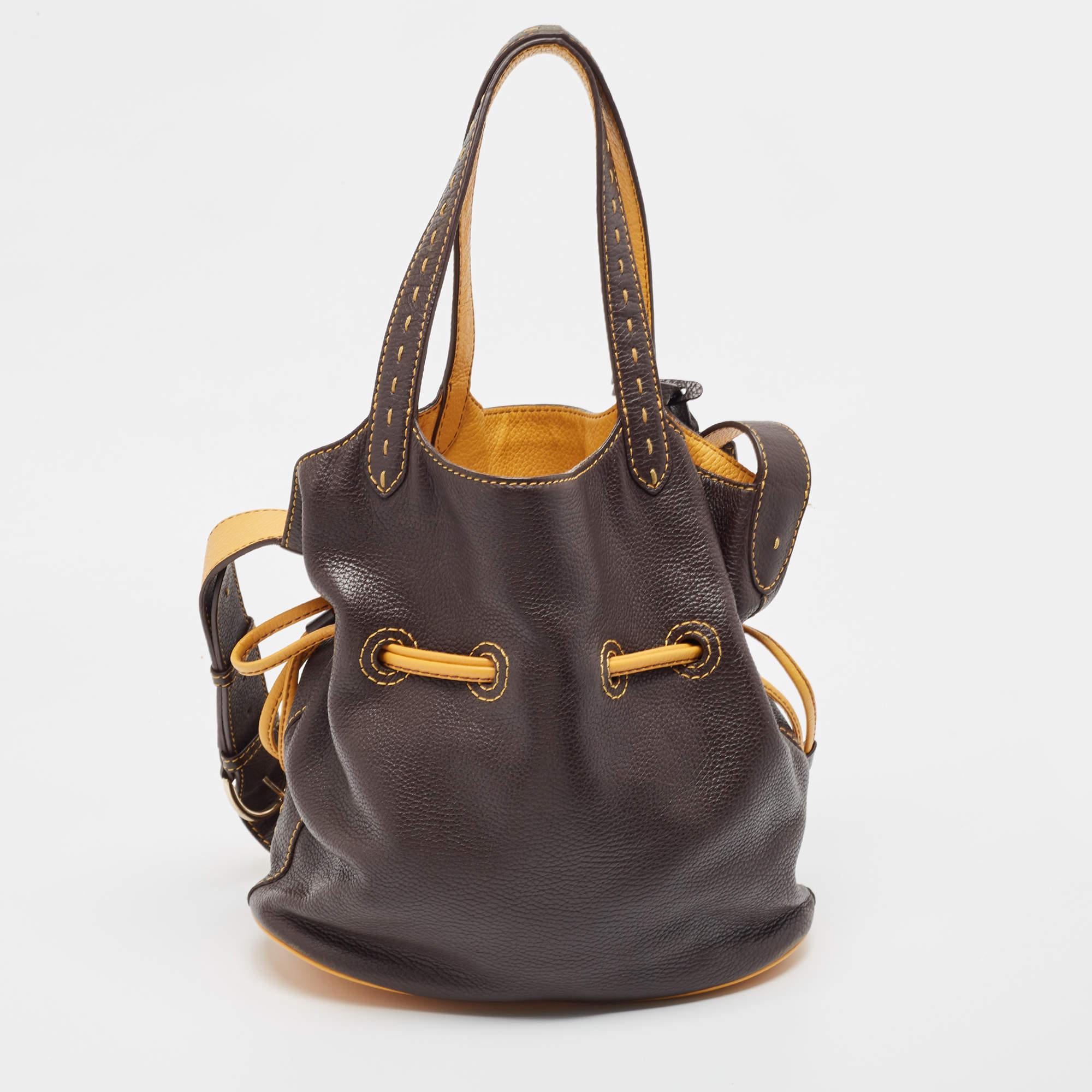 Women's Lancel Brown Leather Premiere Flirt Bucket Bag