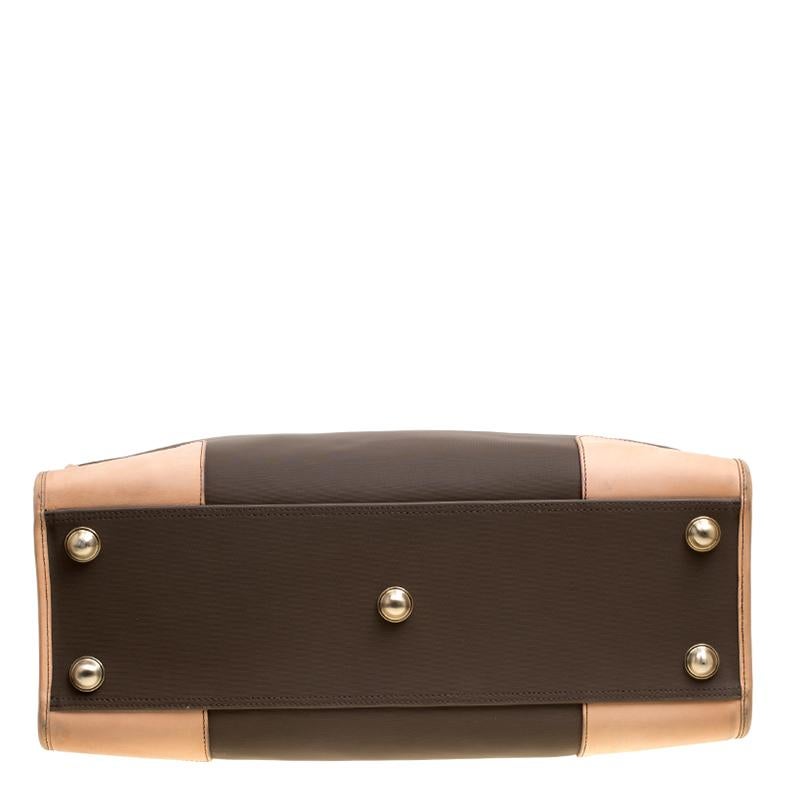 Lancel Sac de voyage de voyage en nylon marron en vente 2
