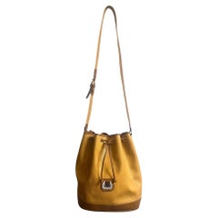 Lancel Bucket Bag - vintage - cuero amarillo mostaza y marrón - París Francia
