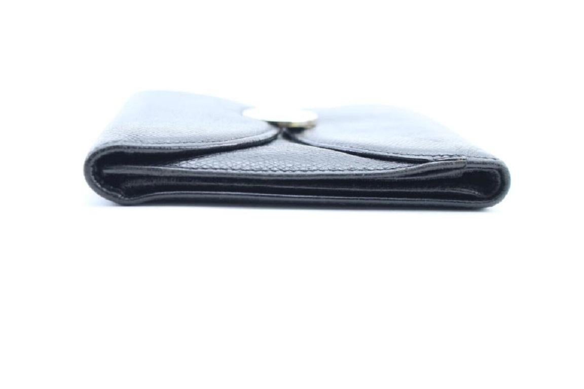 Lancel Compact Square Flap Wallet 10mr0213 Black Leather Clutch For Sale 4