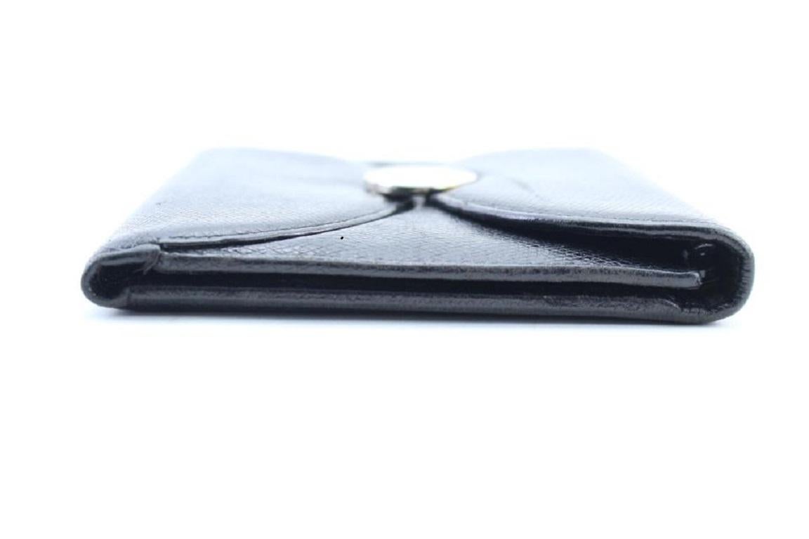 Lancel Compact Square Flap Wallet 10mr0213 Black Leather Clutch For Sale 5