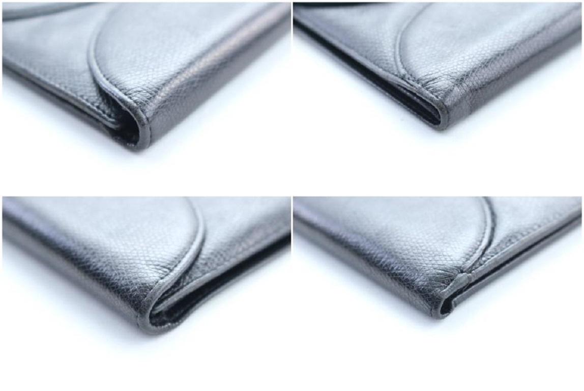 Women's Lancel Compact Square Flap Wallet 10mr0213 Black Leather Clutch For Sale