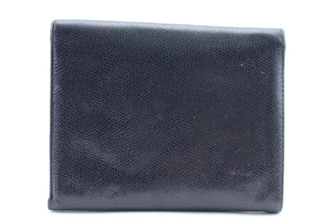 Lancel Compact Square Flap Wallet 10mr0213 Black Leather Clutch For Sale 1