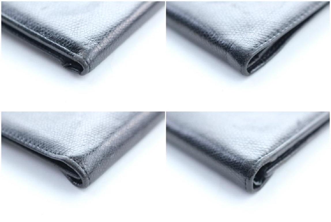 Lancel Compact Square Flap Wallet 10mr0213 Black Leather Clutch For Sale 2