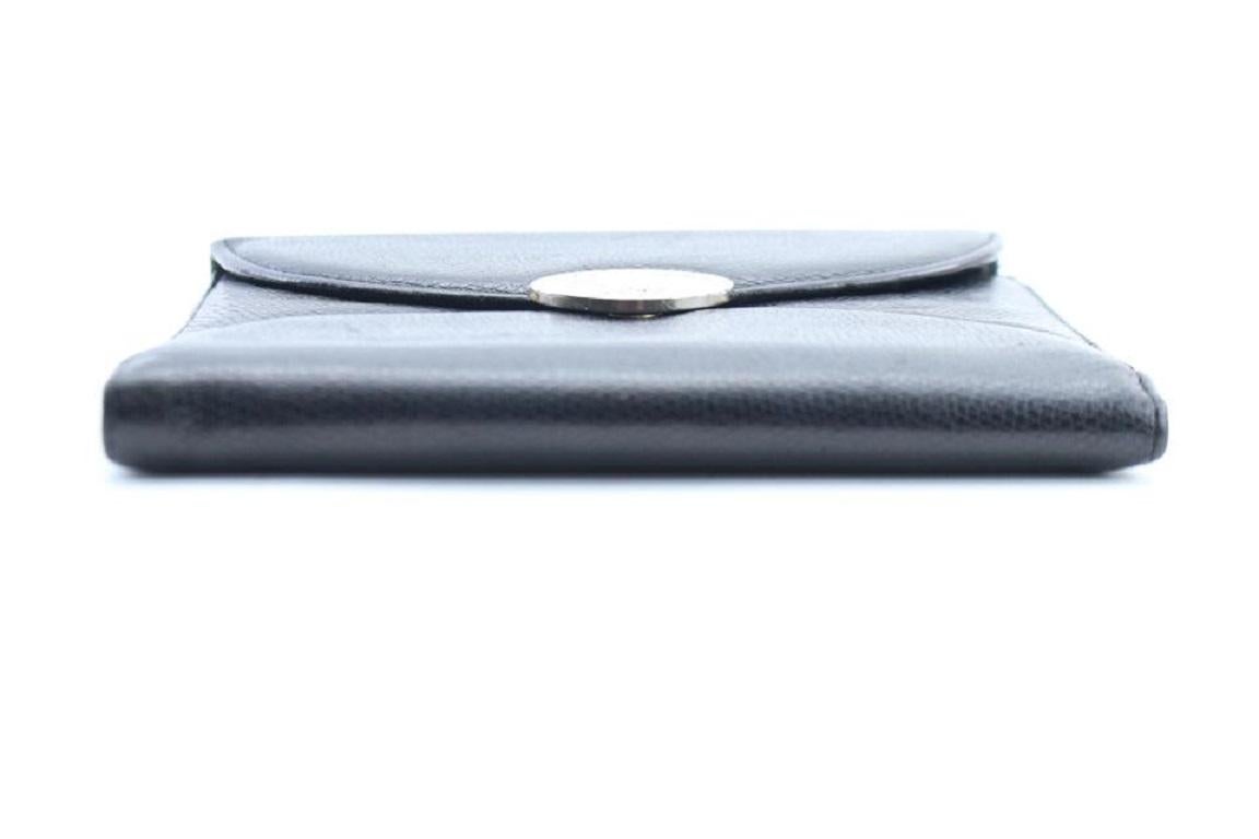 Lancel Compact Square Flap Wallet 10mr0213 Black Leather Clutch For Sale 3
