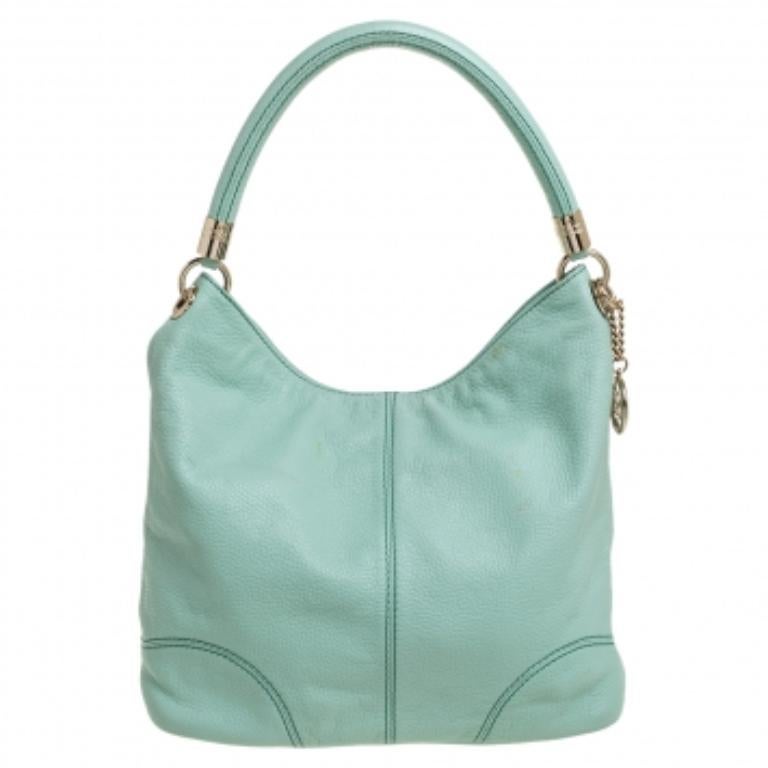 Women's Lancel Mint Green Grained Leather Flair Hobo For Sale