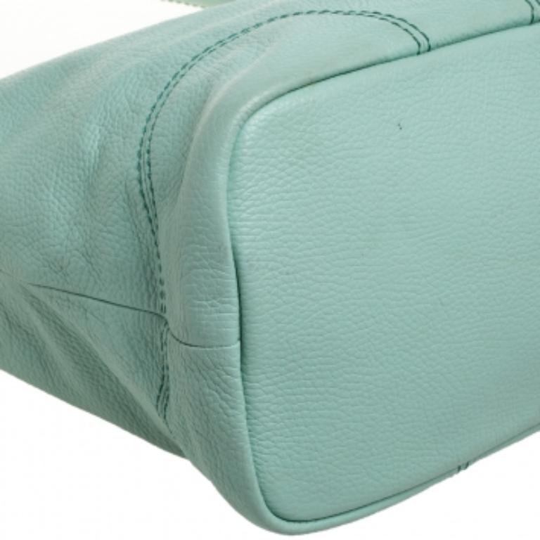 Lancel Mint Green Grained Leather Flair Hobo For Sale 3