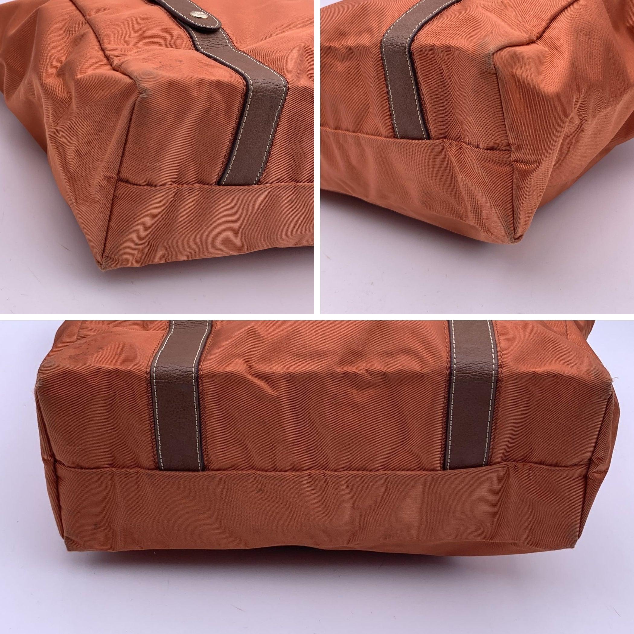 Lancel Orange Nylon Canvas Sac Rock and Roll Tote Shoulder Bag 1