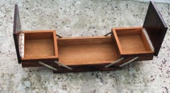 Boîte de bureau Art Déco Lancel Paris 1937 en bois d'ébène de Macassar et acier chromé