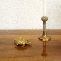 Lancel Paris a Gilt Bronze Turtle Shaped Clock with Concealed Dial, France 1970s