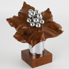 Lancel Paris, plettri da cocktail in cromo e legno di Macassar in stile Art Déco, circa 1930