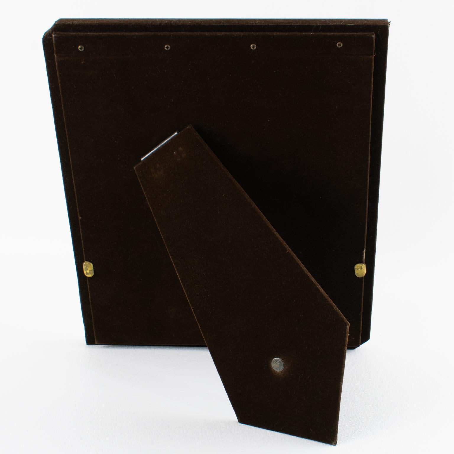 Lancel Paris Chrome and Brass Geometric Kinetic Picture Frame, circa 1970 In Good Condition For Sale In Atlanta, GA
