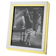 Lancel Paris Chrome and Brass Geometric Kinetic Picture Frame, circa 1970