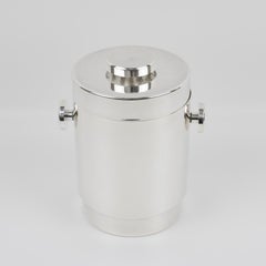 Lancel Paris Barware Modernista Cubitera de plata, circa 1970