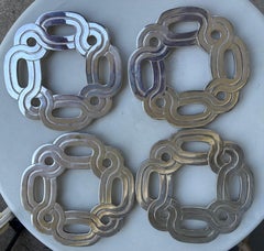 Lancel Paris Satz von 4 verchromten / versilberten Untersetzern